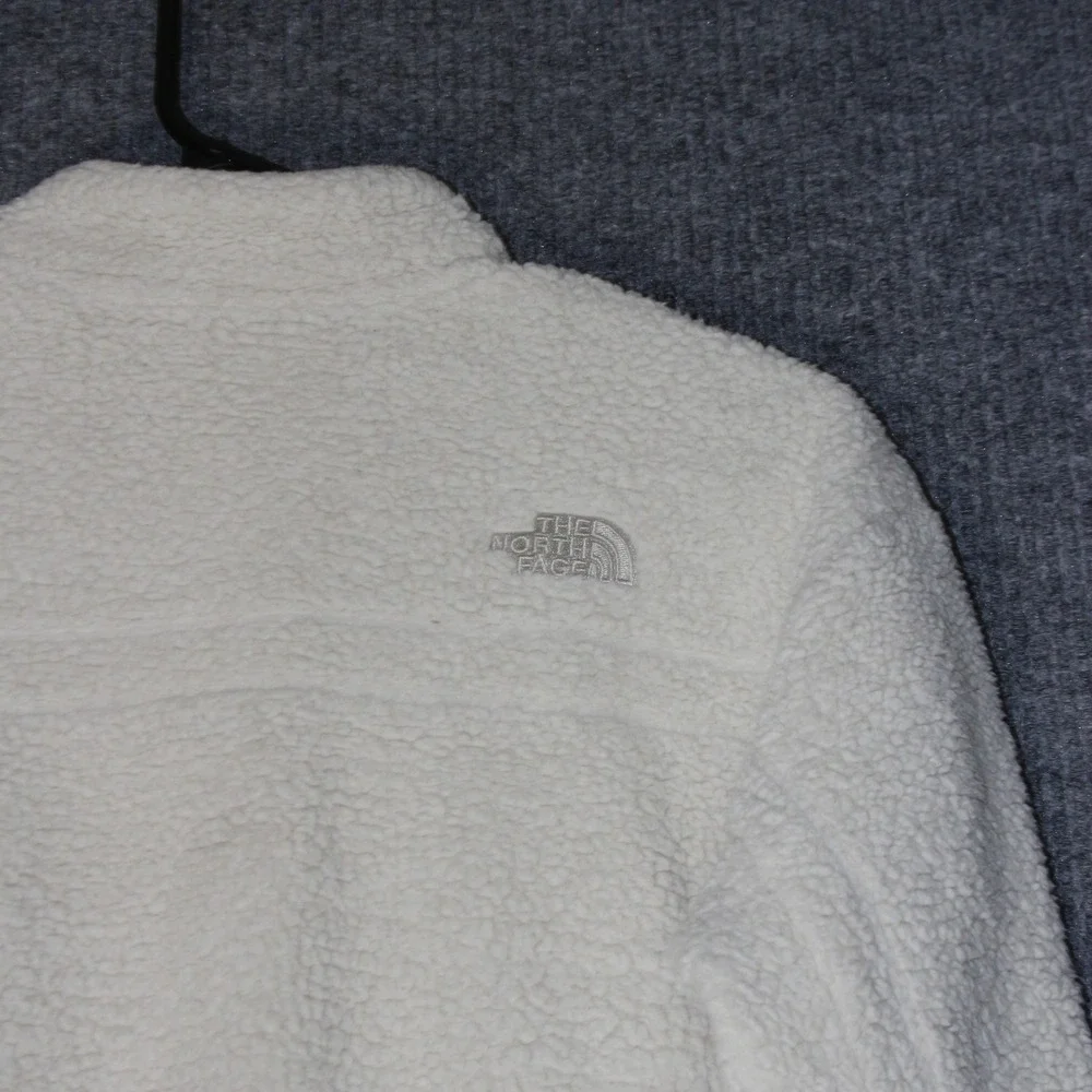 North Face Fleece Jacket Womens M White Full Zip Sherpa‎ Lightweight Foundation